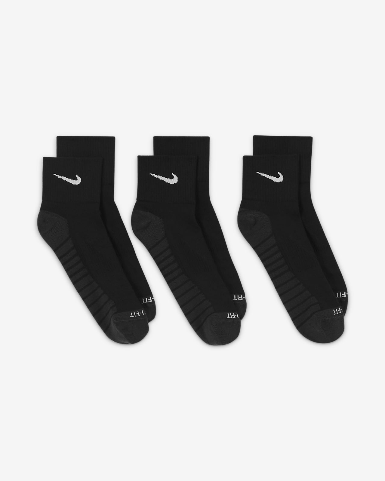 6 PAIRS Size 12-15 XL Nike Everyday Plus Cotton Dri Fit Cushioned Ankle  Socks
