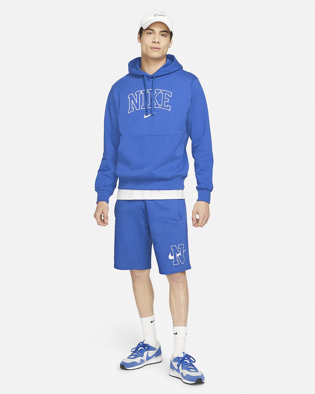 royal blue nike fleece shorts