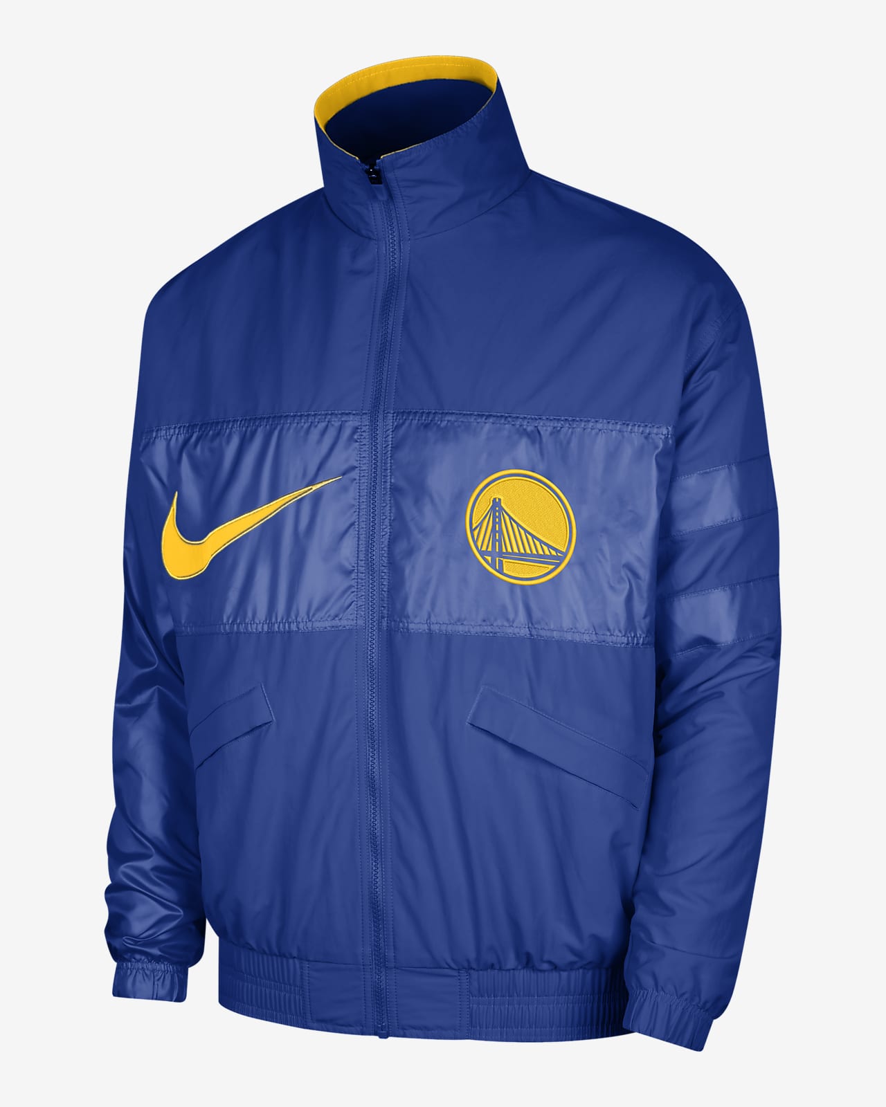 Nike Men's Golden State Warriors Blue Courtside Lightweight Jacket, Small