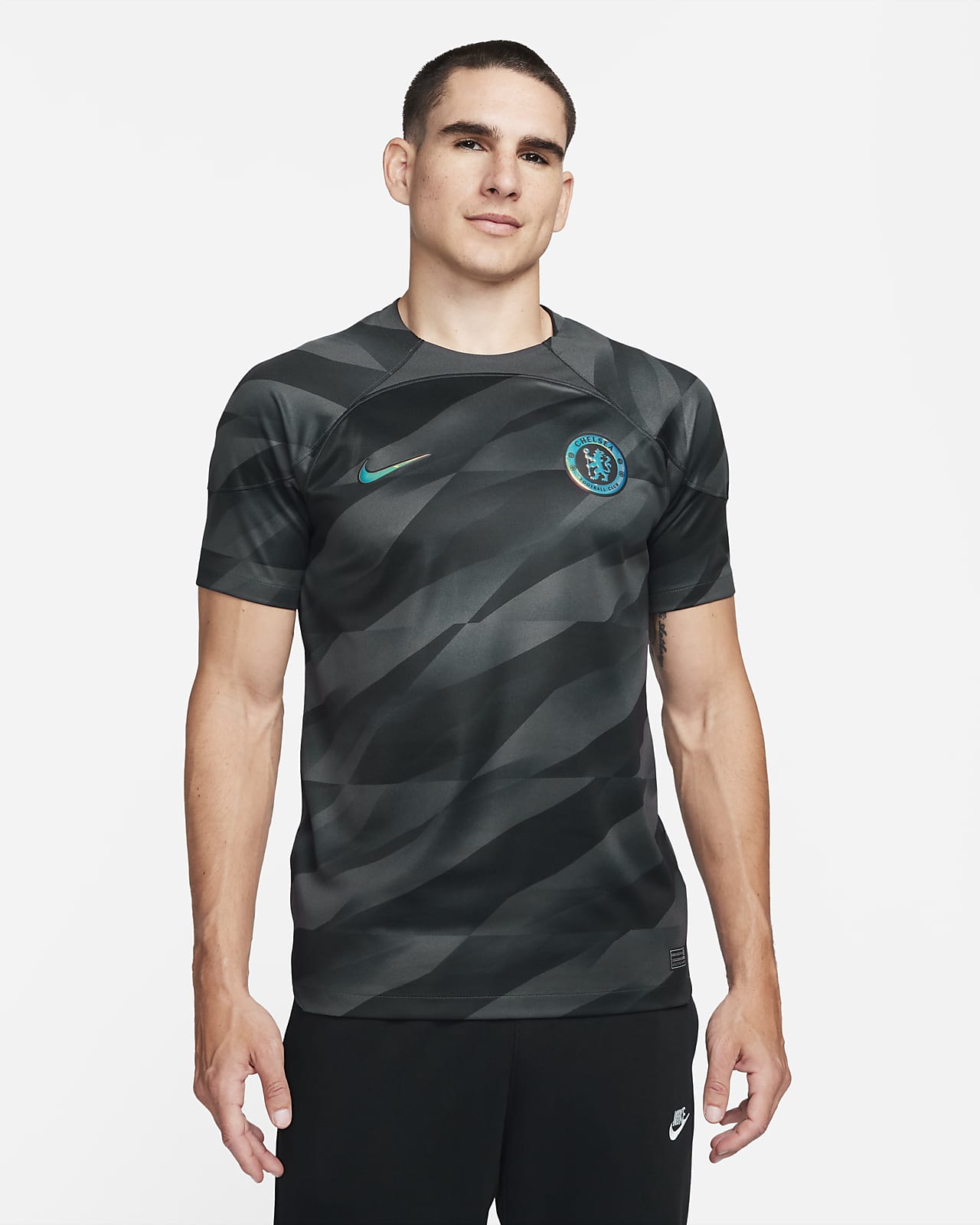 Kortærmet Chelsea FC 2023/24 Stadium Goalkeeper Nike Dri-FIT-fodboldtrøje til mænd