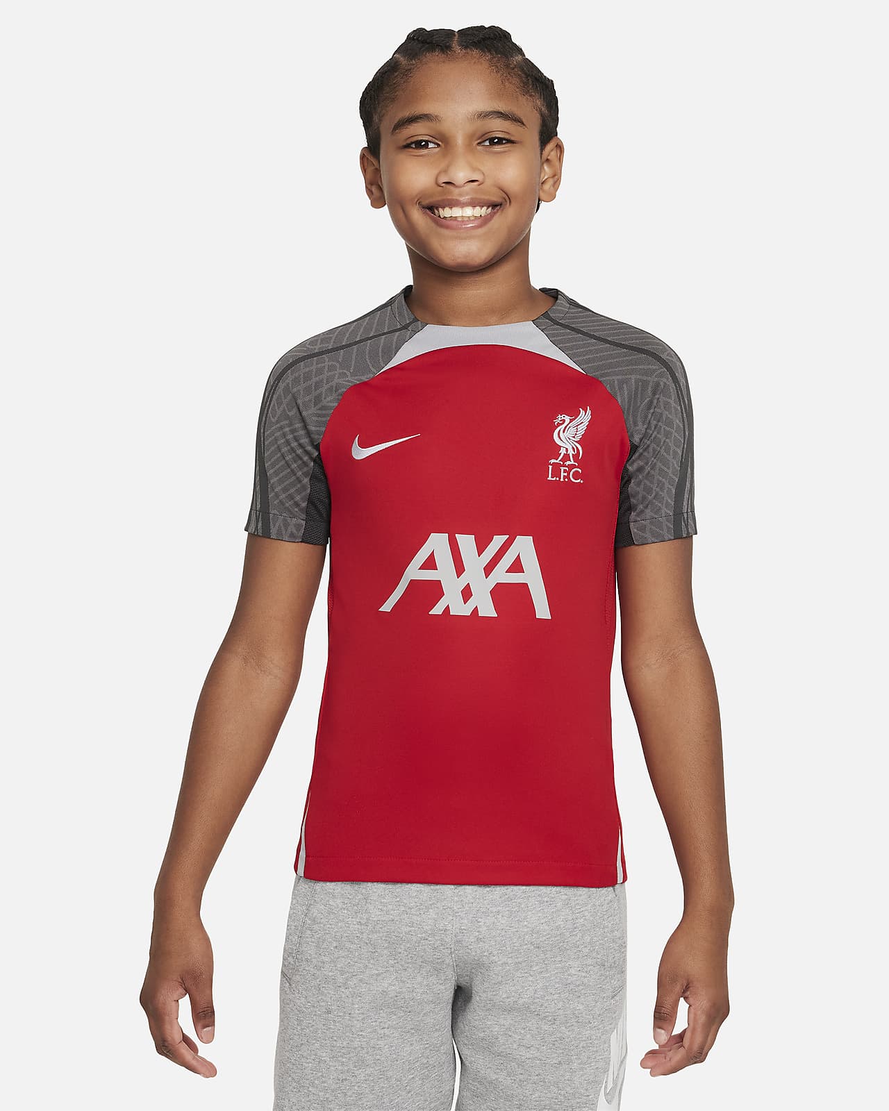 Ποδοσφαιρική πλεκτή μπλούζα Nike Dri-FIT Λίβερπουλ Strike για μεγάλα παιδιά