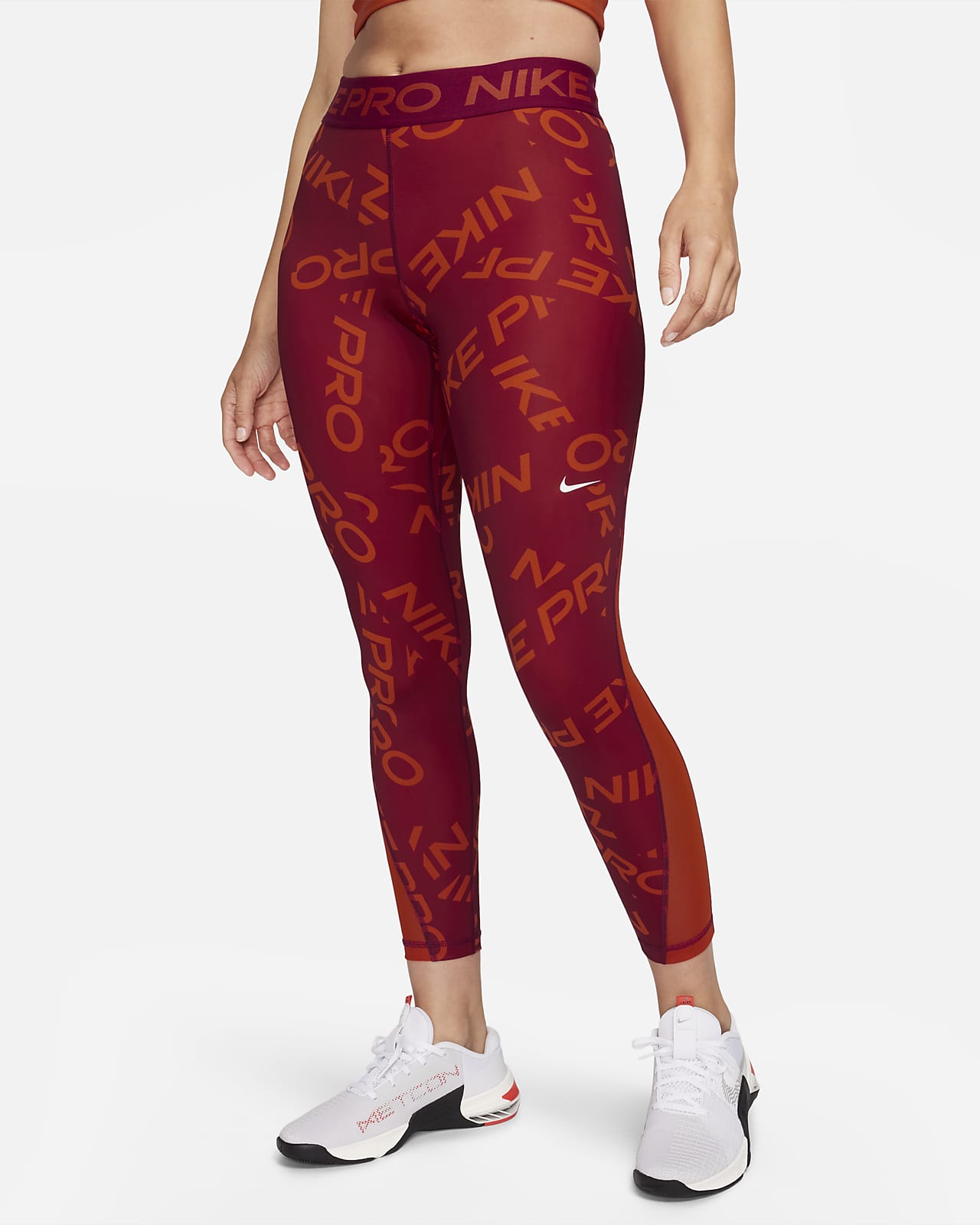 voor eeuwig winkel merk Nike Pro Women's Mid-Rise 7/8 Printed Leggings. Nike LU