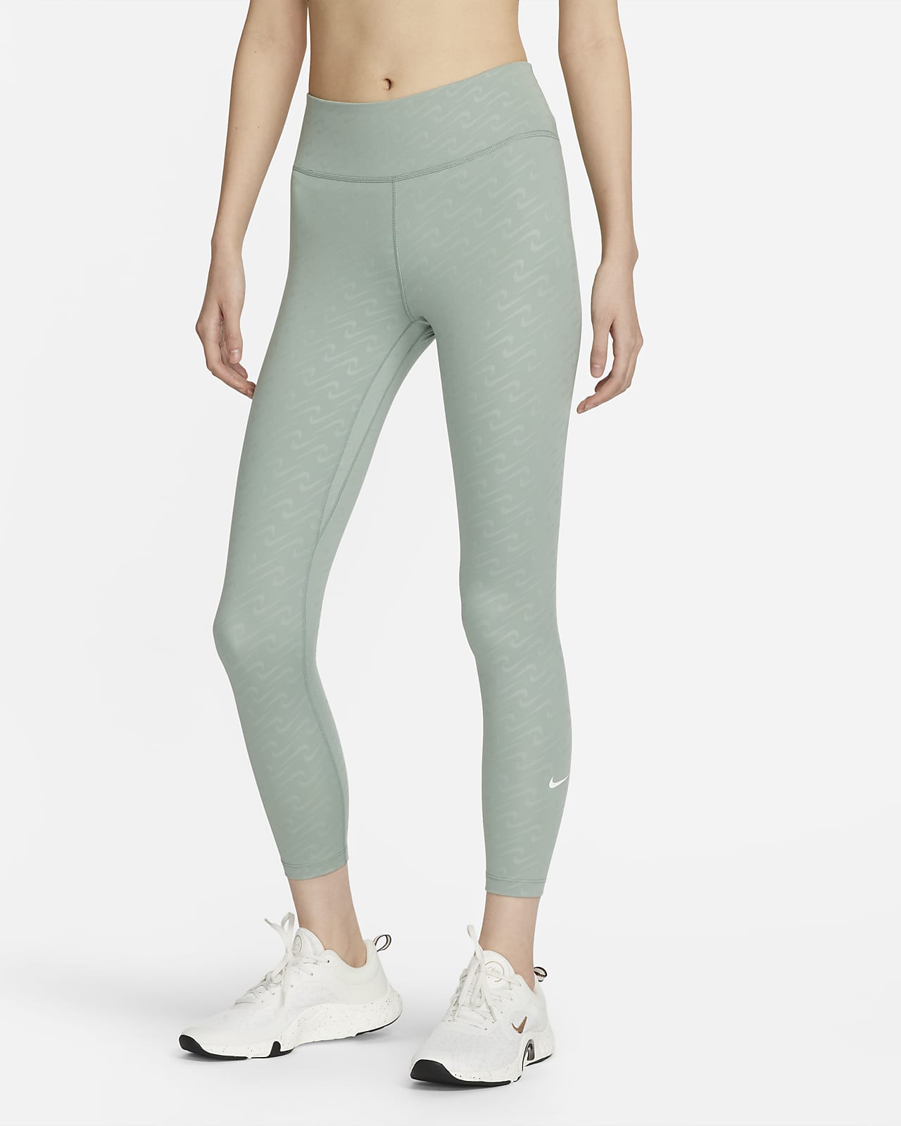 Buy Nike Women's Dri-FIT Swoosh Running 7/8-Length Leggings Green in KSA  -SSS