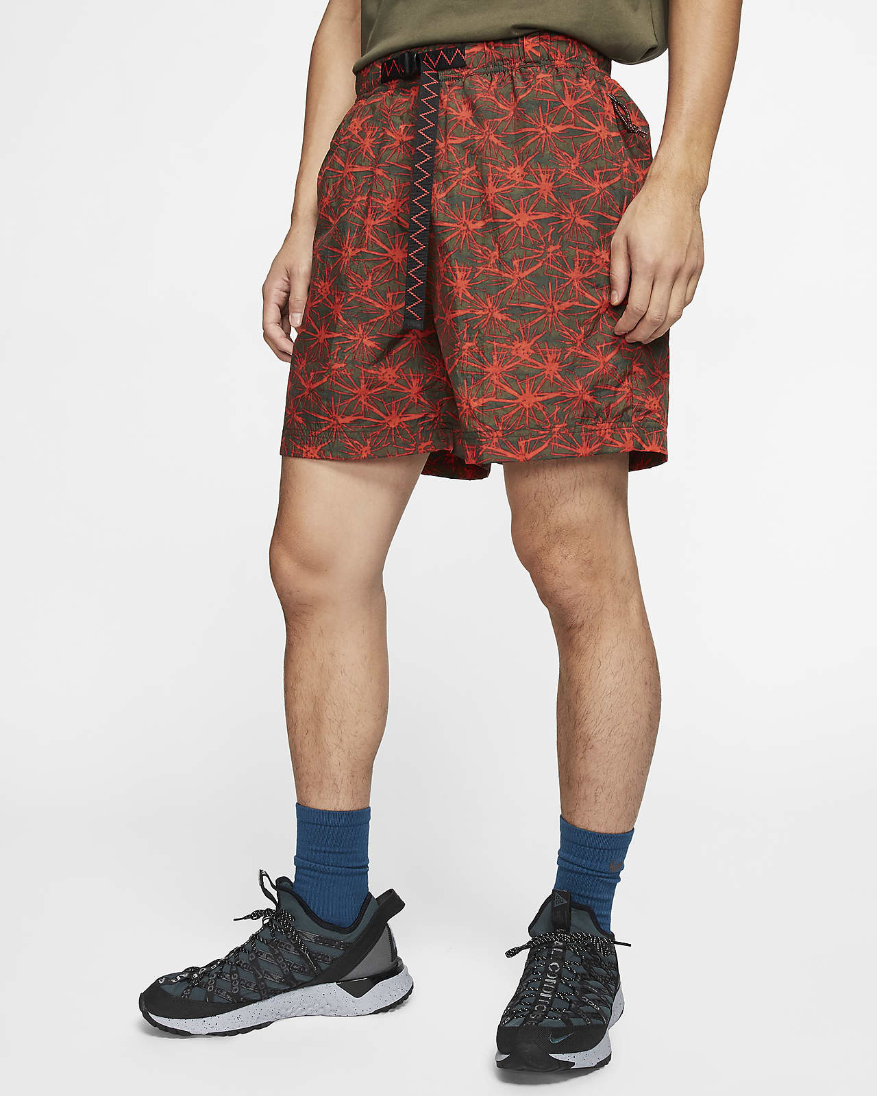 nike red woven shorts