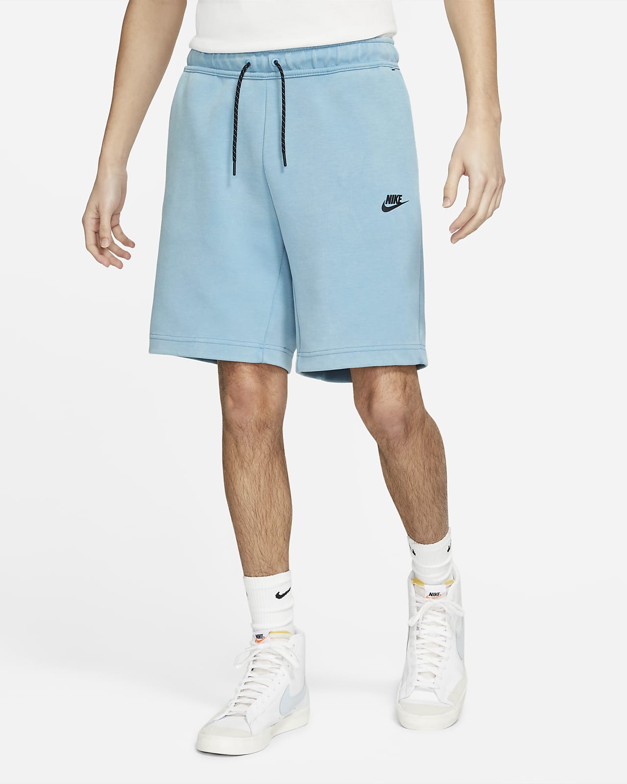 nike tech fleece shorts blue