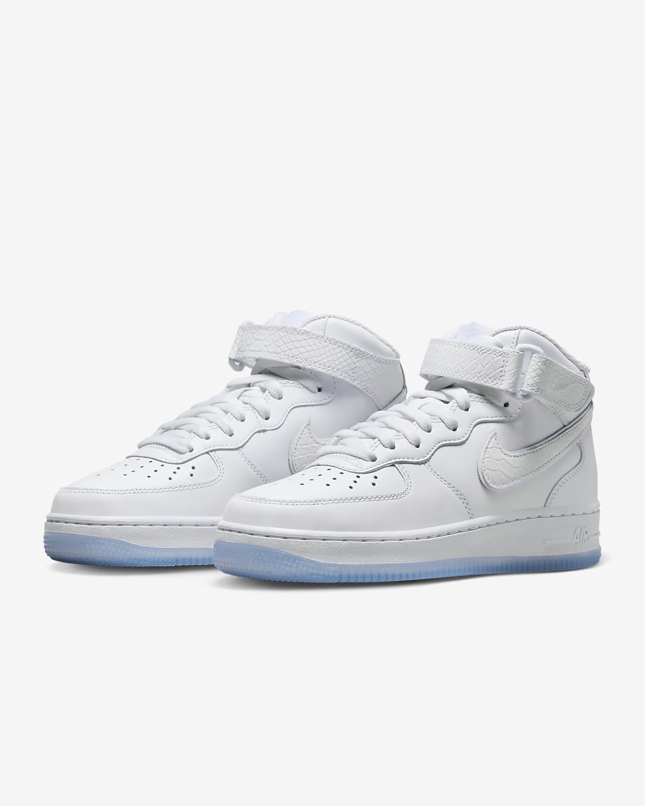 Nike White & Blue Air Force 1 '07 Mid Sneakers