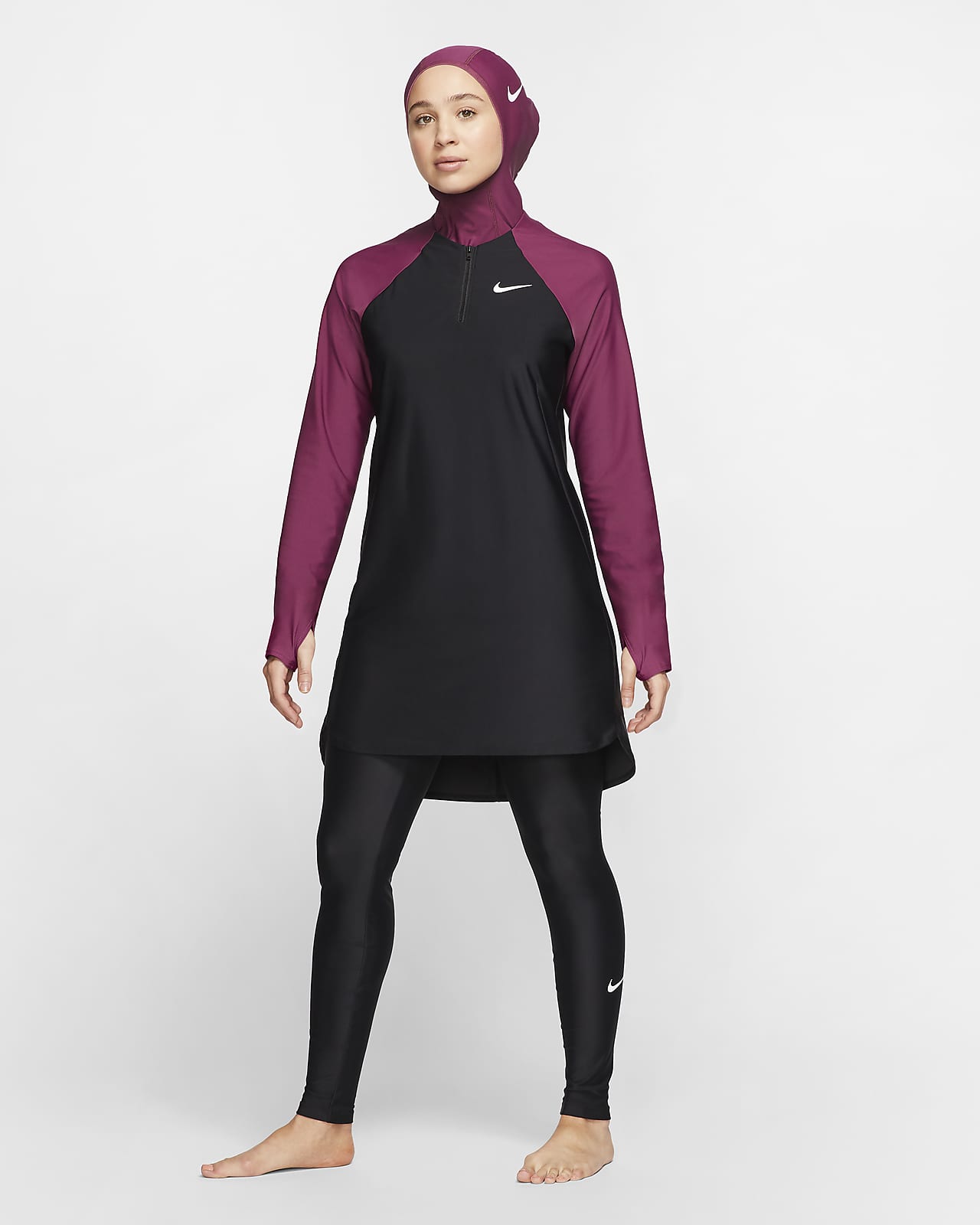 Nike Victory Dar Kesimli Tam Koruma Sunan Kadın Mayo Tayt