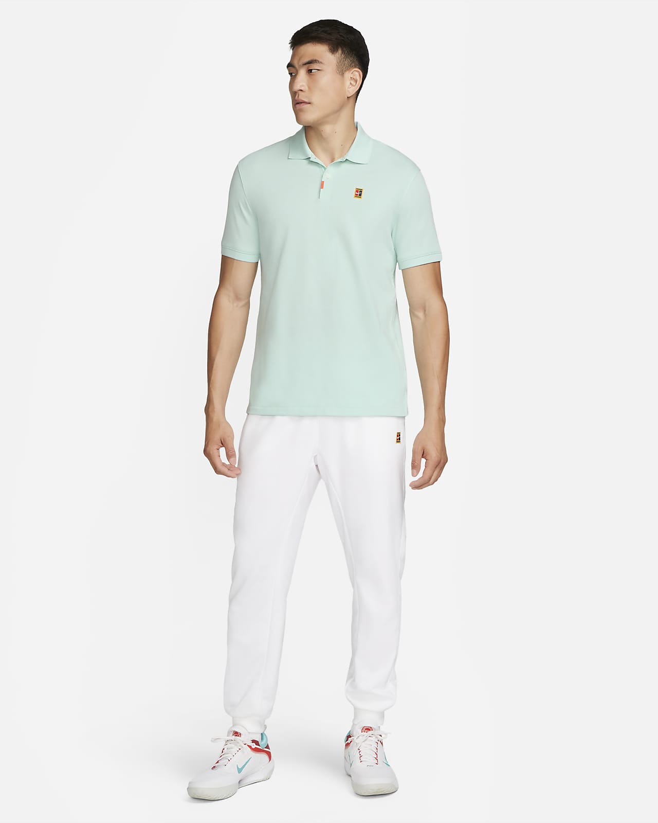 White nike polo on sale shirt