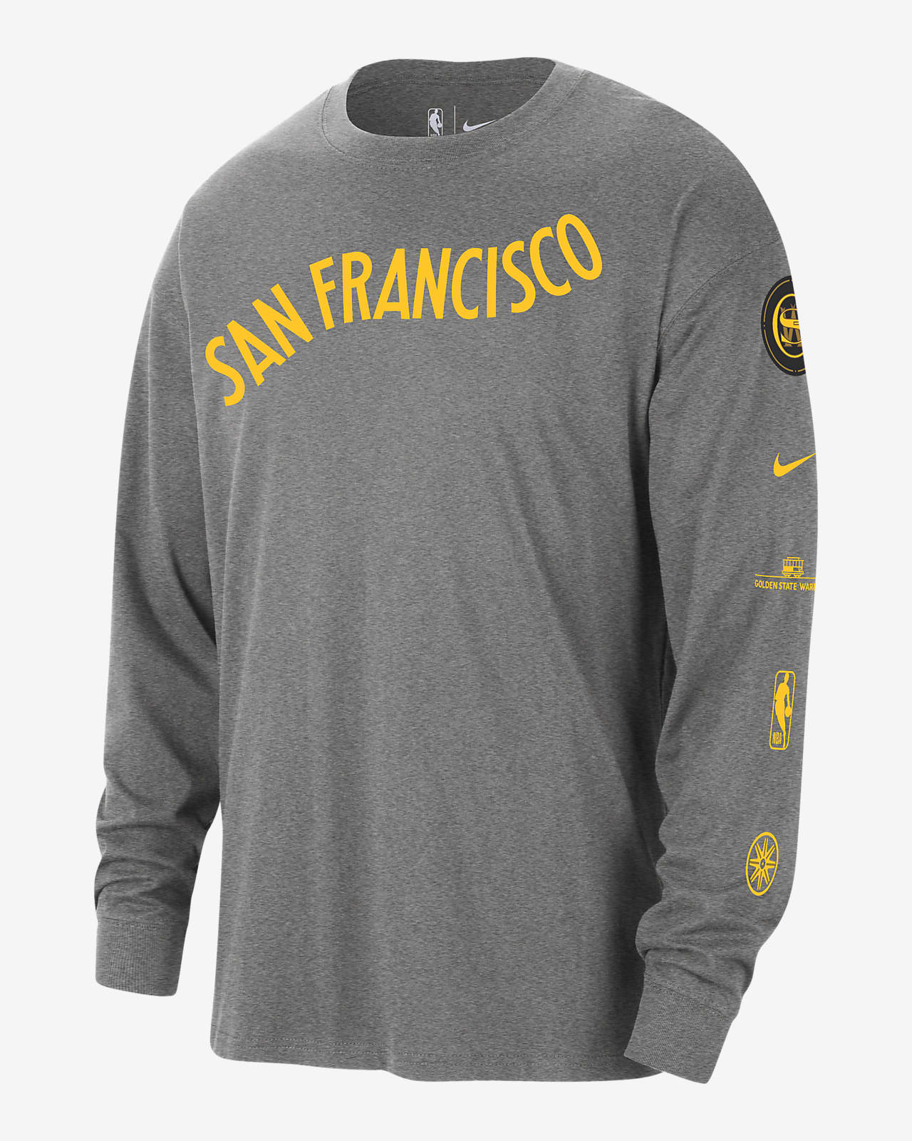 Golden State Warriors 2023/24 City Edition Men's Nike NBA Max90 Long-Sleeve T-Shirt