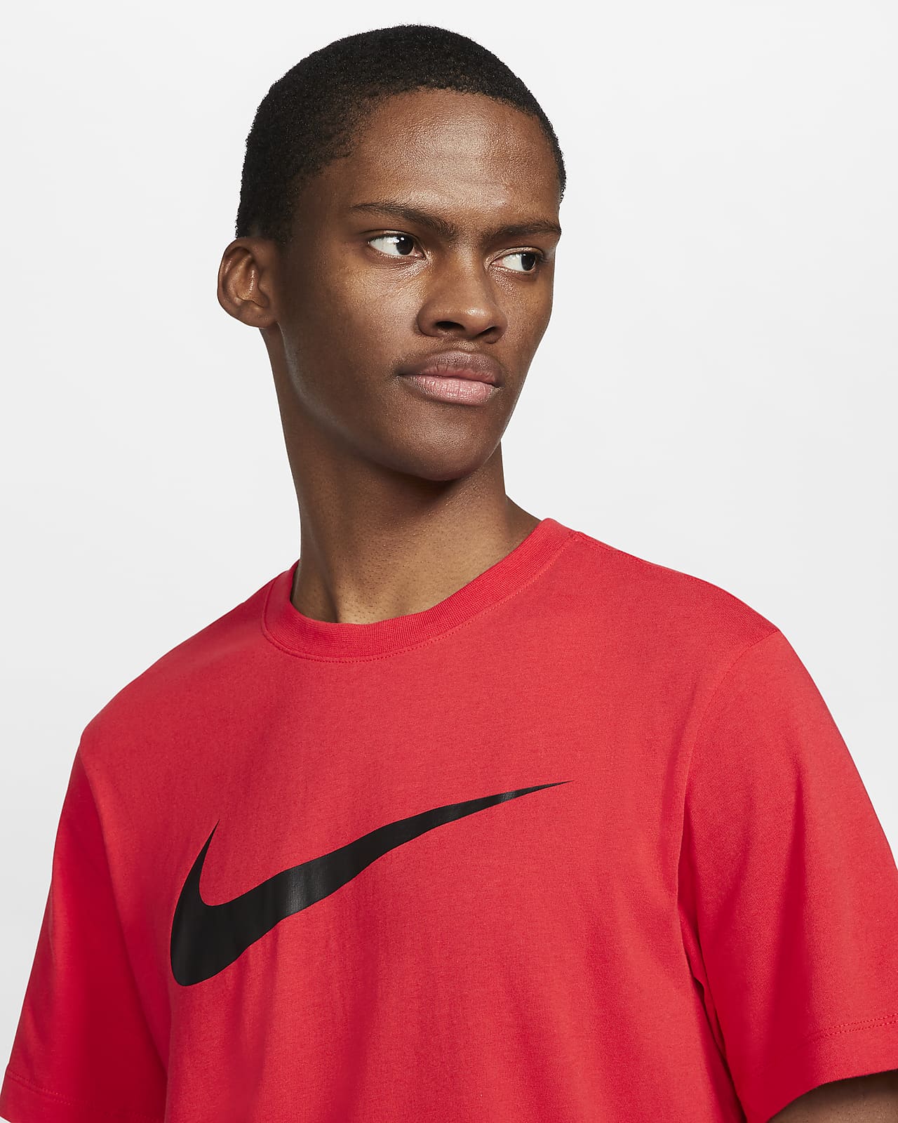 Red nike shirt with black sales swoosh