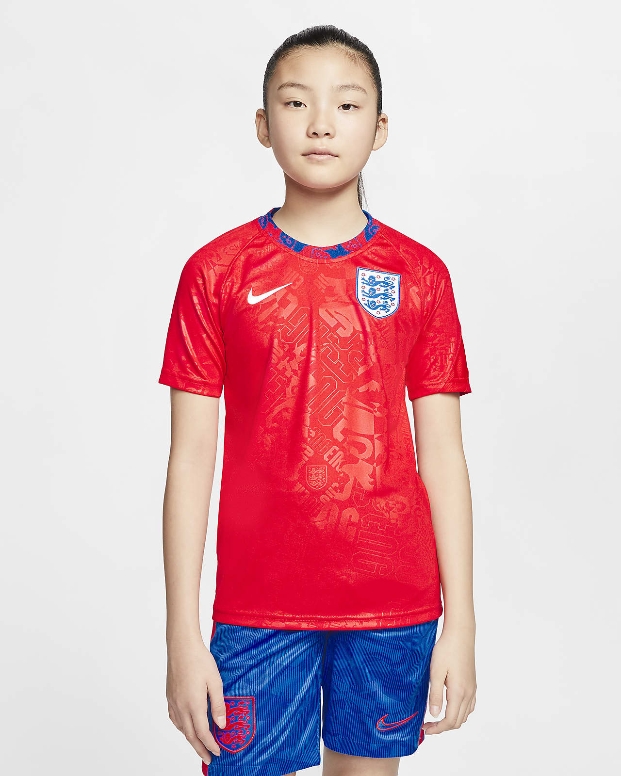 England kortermet fotballoverdel til store barn. Nike NO Barn Trening & studio Overdeler og T skjorter. Nike NO