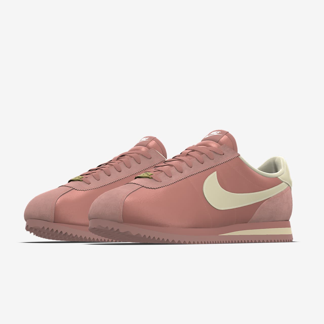 Nike pink with swoosh suede cortez trainers cheap