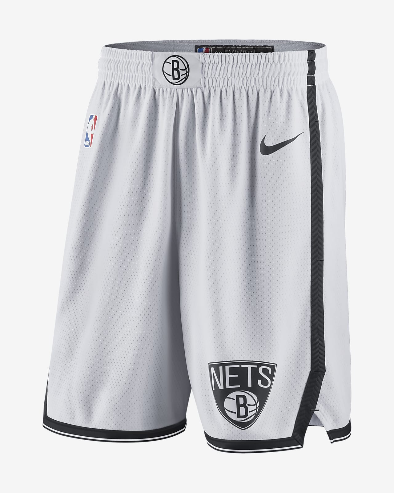 Brooklyn Nets Men's Nike NBA Swingman Shorts - White - 50% Recycled Polyester