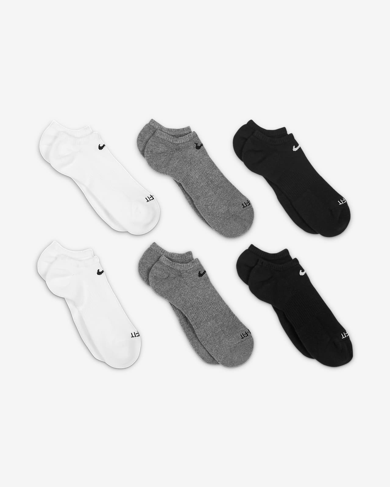 Nike Everyday Plus Lot de 3 paires de chaussettes légères invisibles pour  femme Taille M (39-42) Rose et gris vif, Multicolore., Moyen : :  Mode