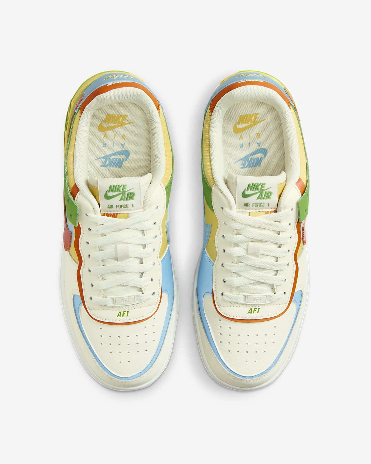 Nike peach contrast swoosh best sale air force 1 trainers