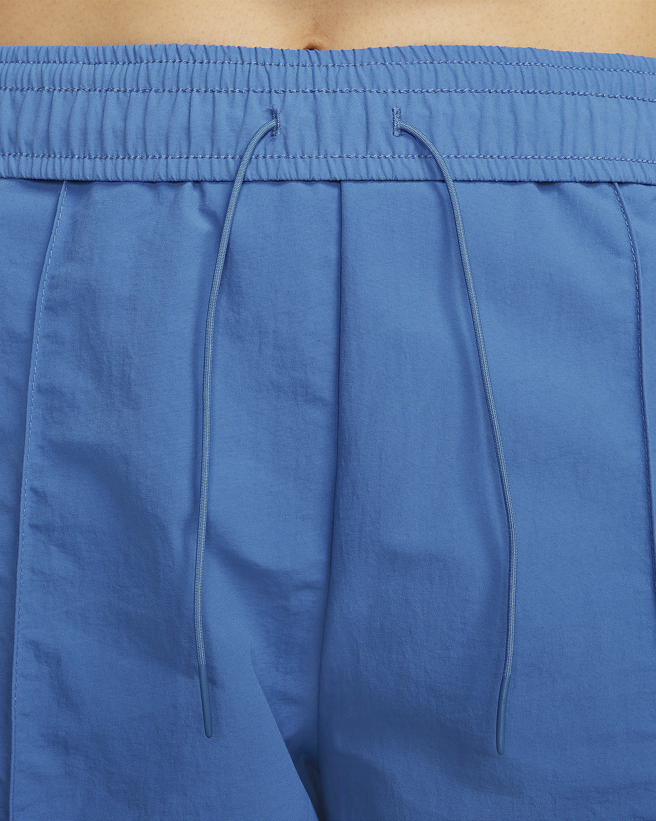 Womens medium (8-10) navy blue Nike wide leg track pants split hem cropped