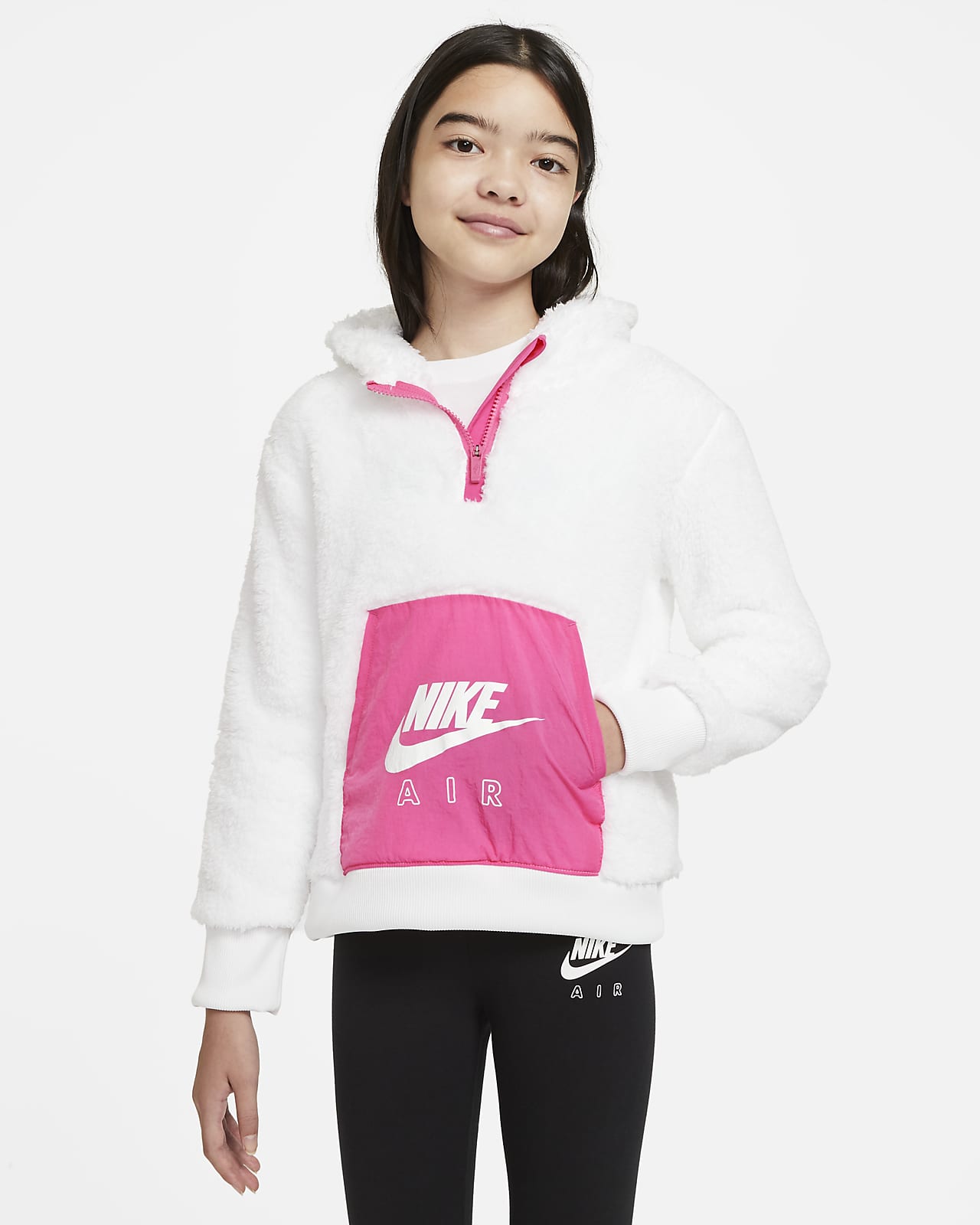 Nike Air Sherpa hettegenser til store barn (jente). Nike NO Store barn Barn Fotball Hettegensere og gensere. Nike NO
