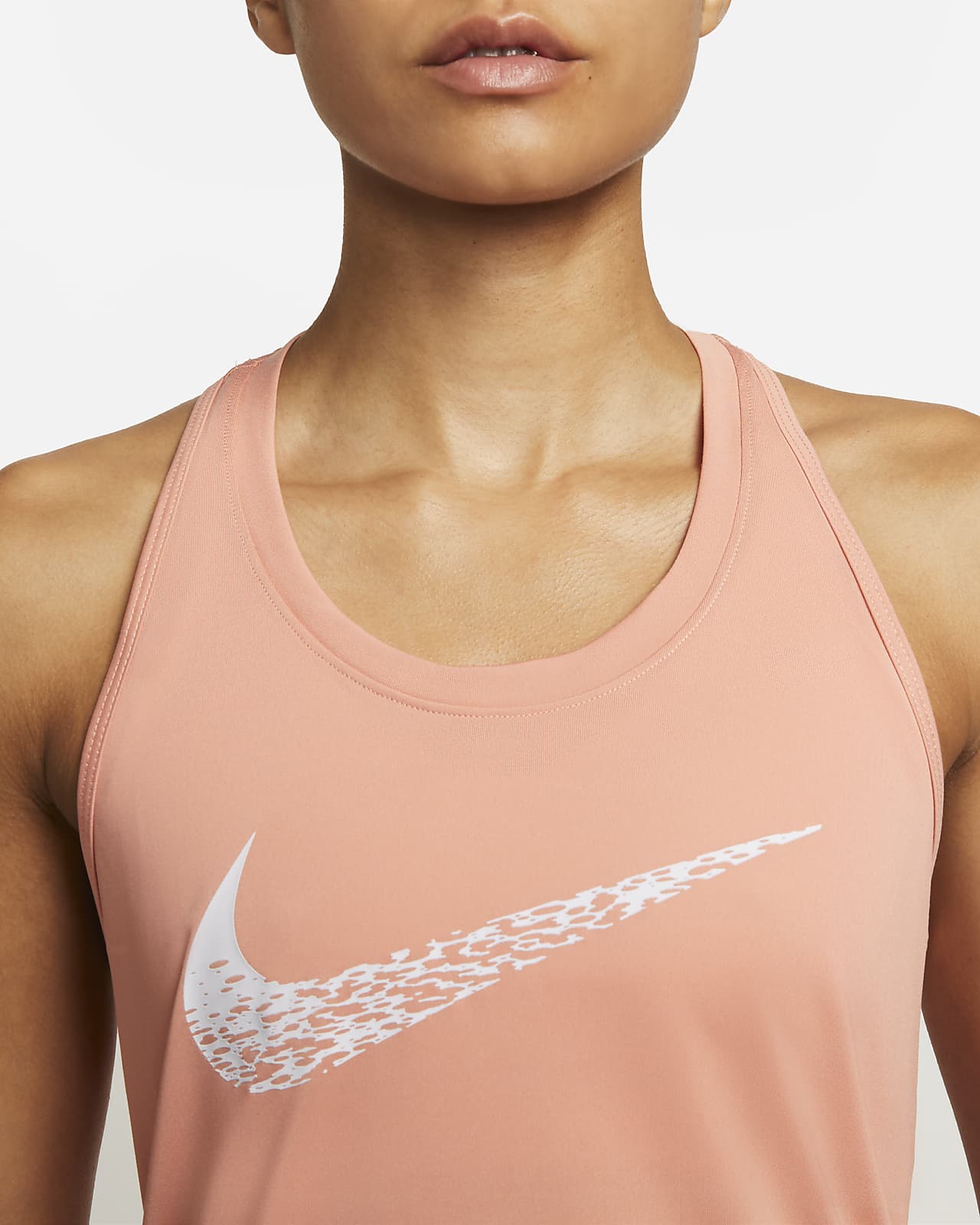 Nike Dri-Fit Swoosh Run Womens Running Tank Top - Black/White