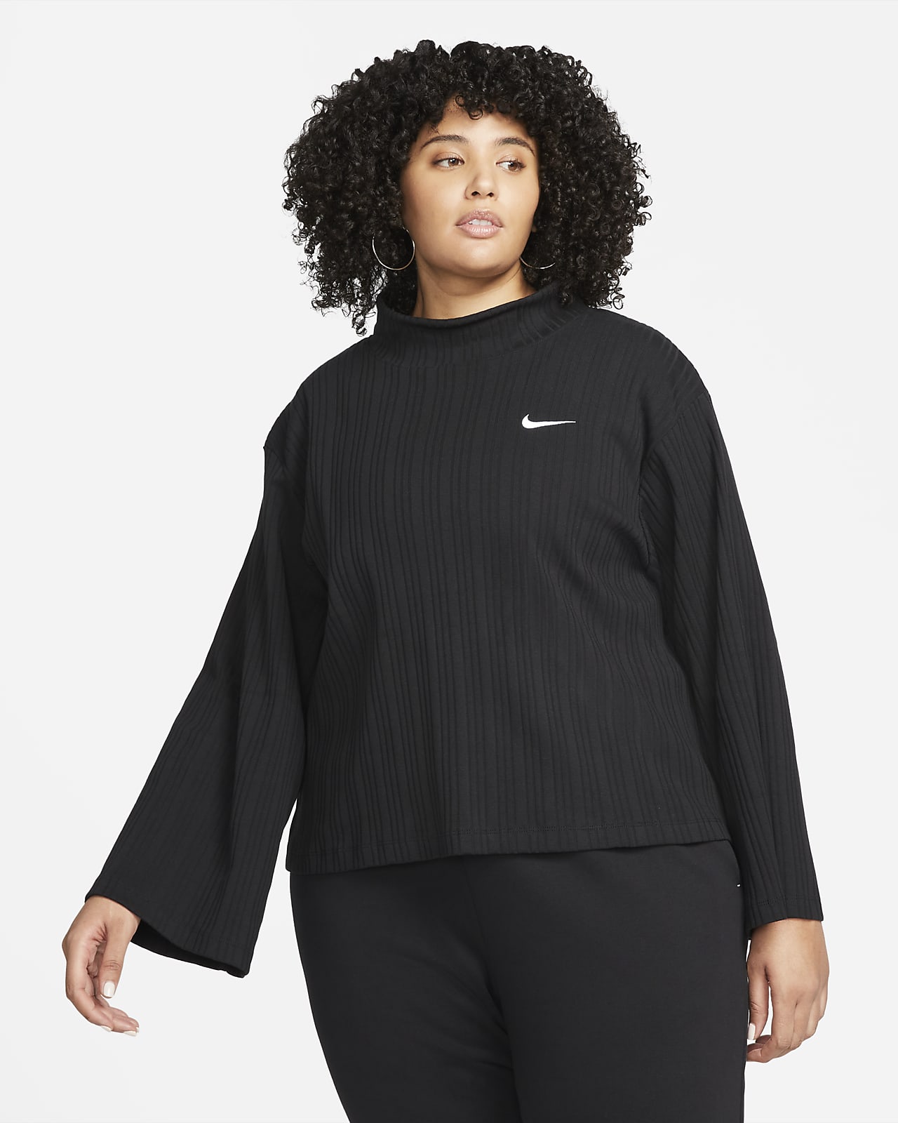 Playera de manga larga de tela de punto de canalé para mujer Nike  Sportswear (talla grande). Nike.com
