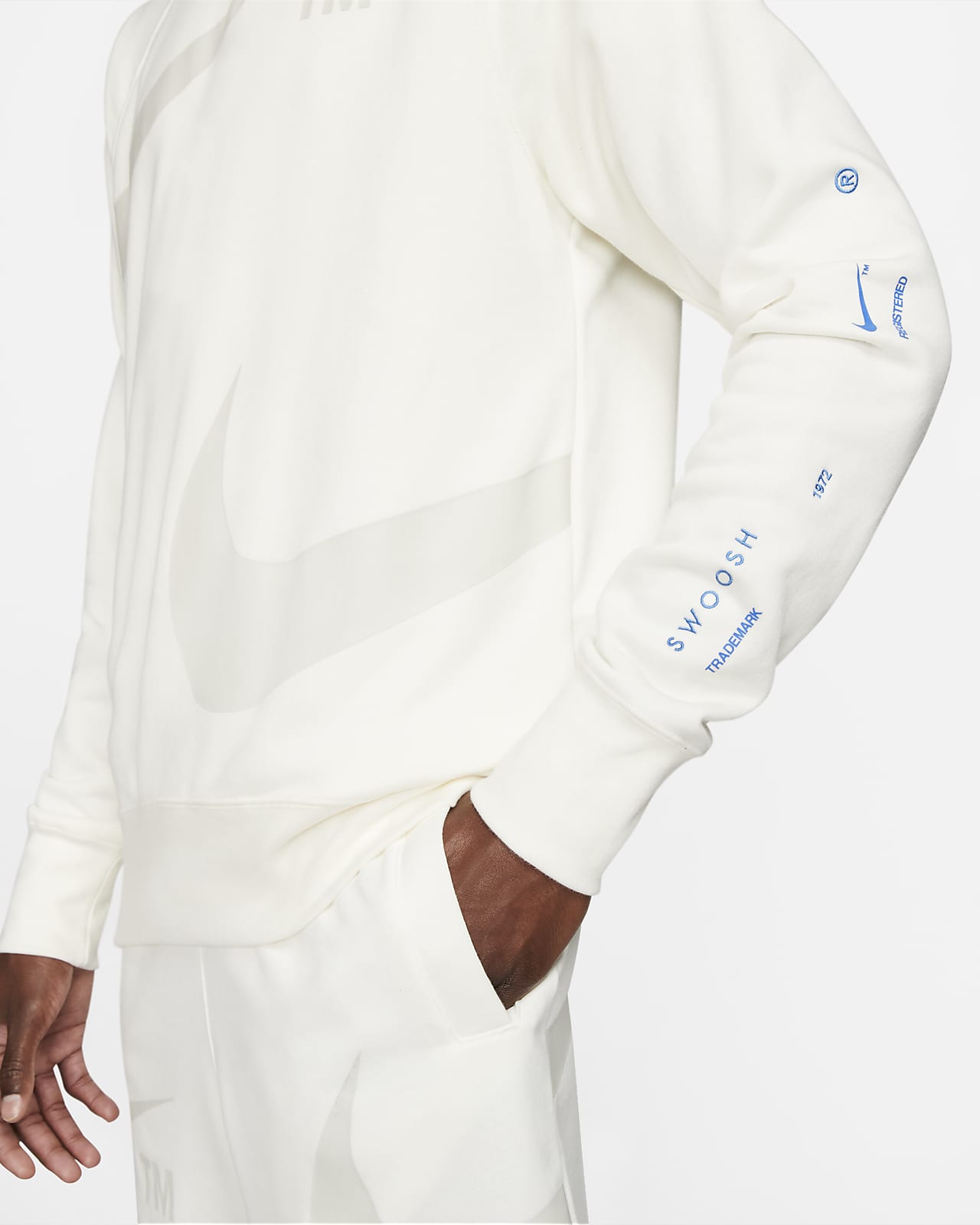 nike sportswear swoosh league men's fleece crew