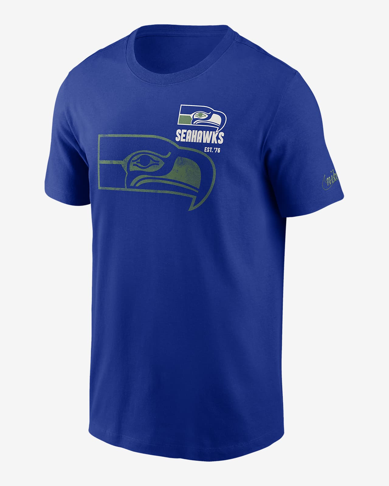 Men's Nike Royal Seattle Seahawks Logo Essential T-Shirt Size: Small