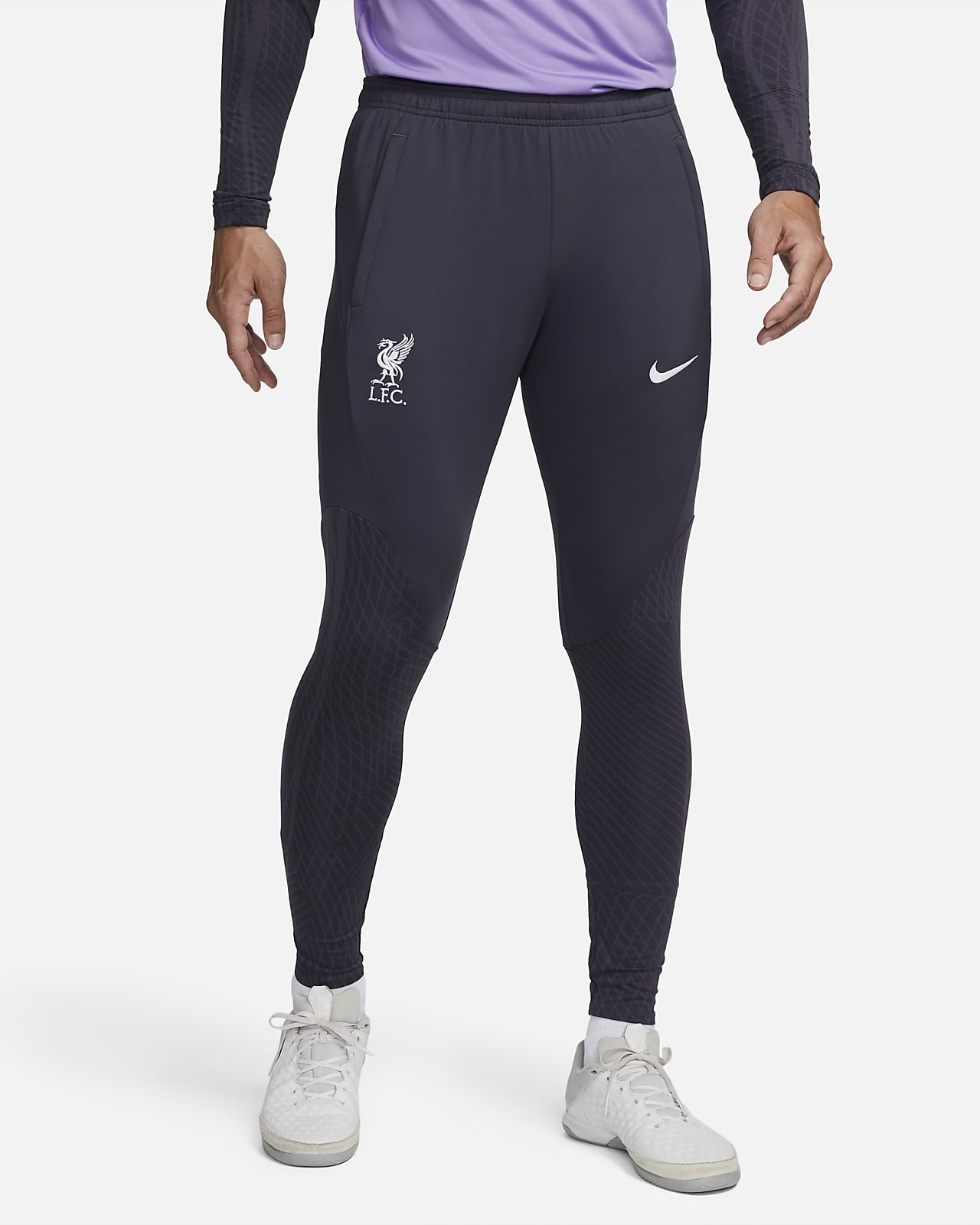Calças de futebol de malha Nike Dri-FIT do terceiro equipamento Strike Liverpool FC para homem