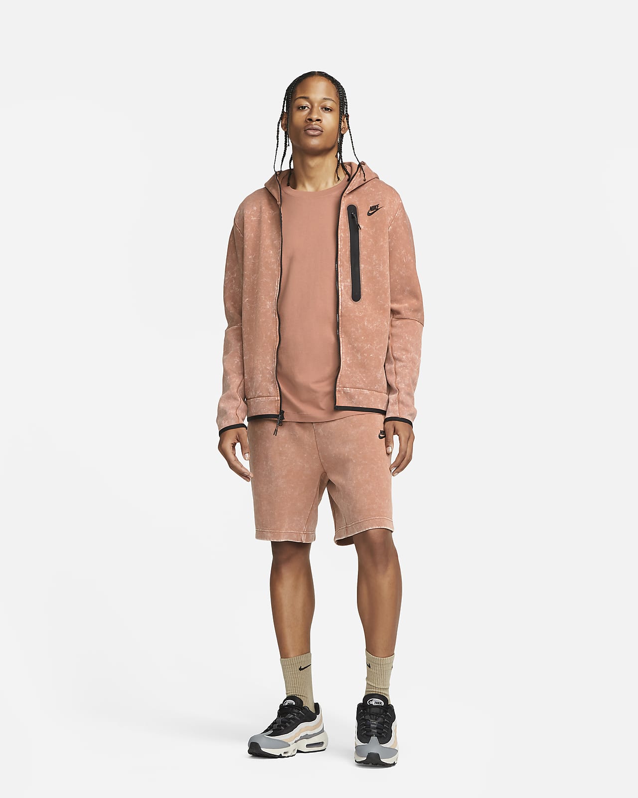 Felpa délavé con cappuccio e zip a tutta lunghezza Nike Sportswear Tech  Fleece – Uomo. Nike CH