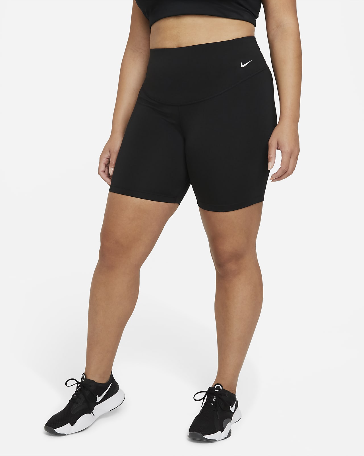 Nike One-cykelshorts mellemhøj talje (18 cm) kvinder (Plus size). DK