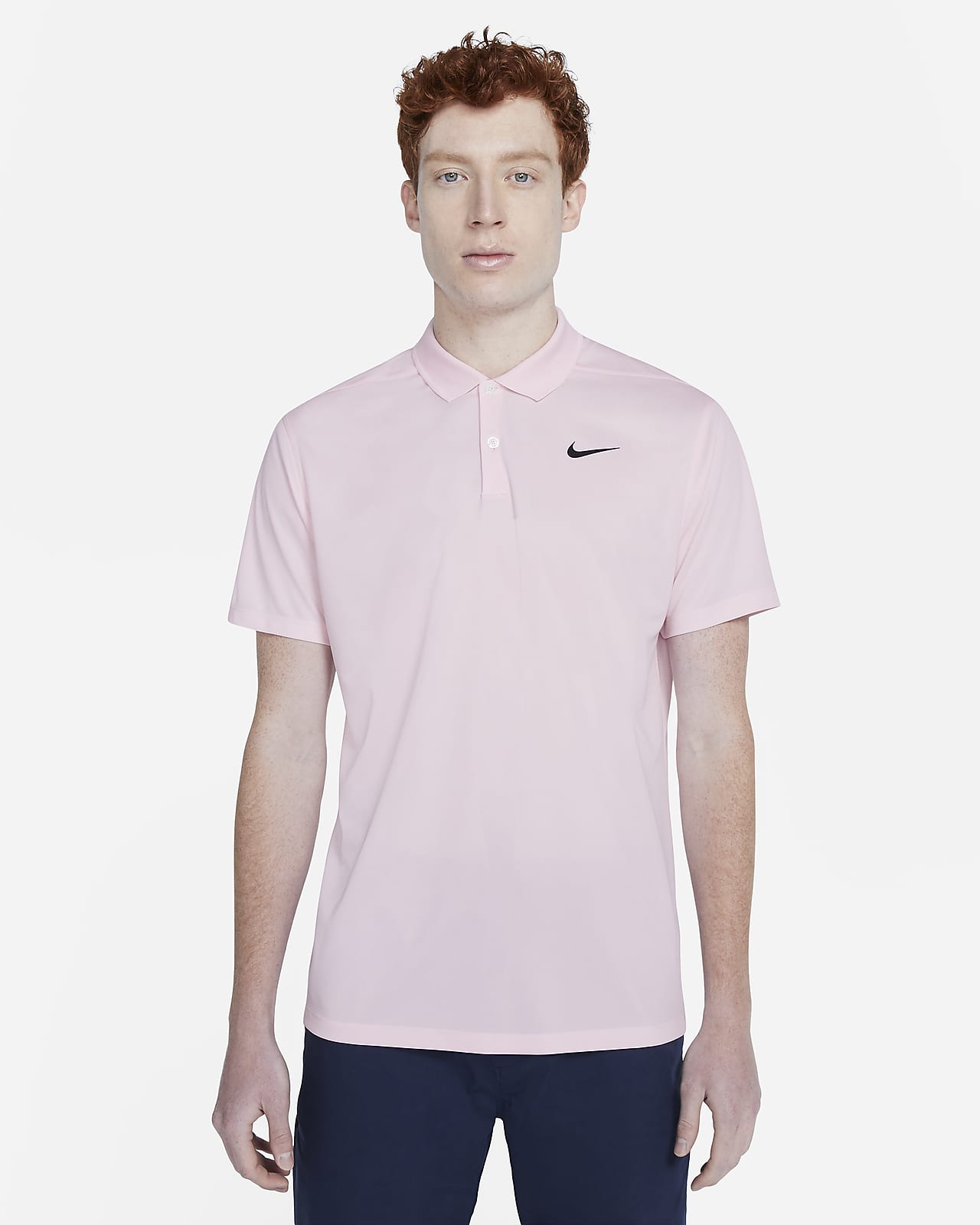tiger woods pink and white golf shirt