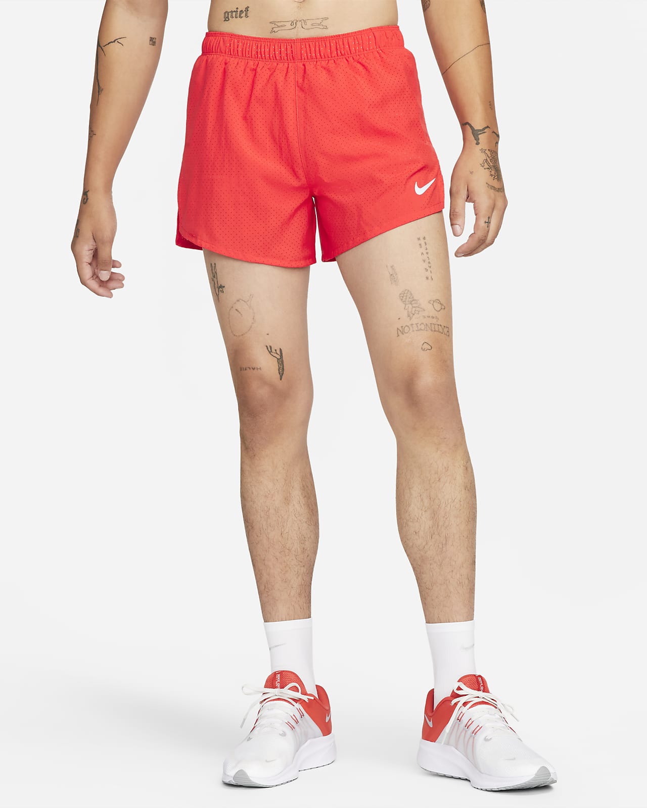 red nike running shorts mens