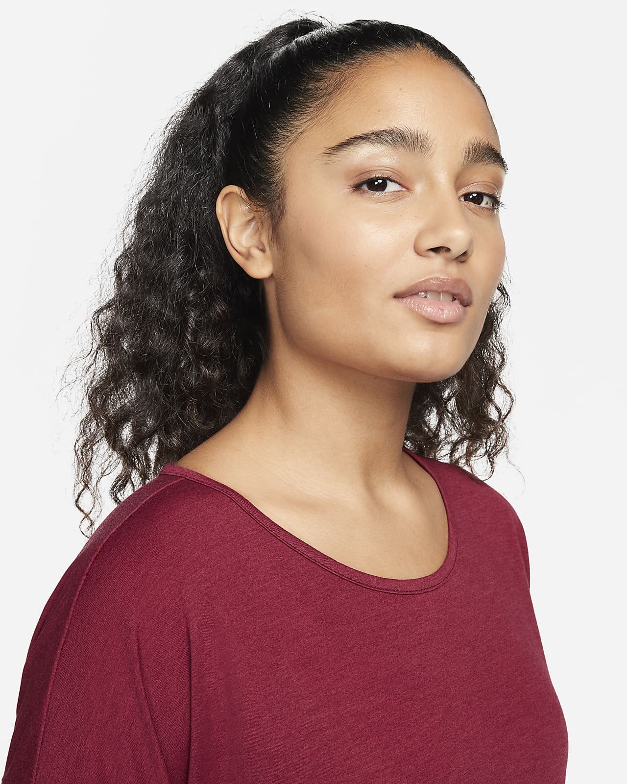 nike yoga short sleeve top
