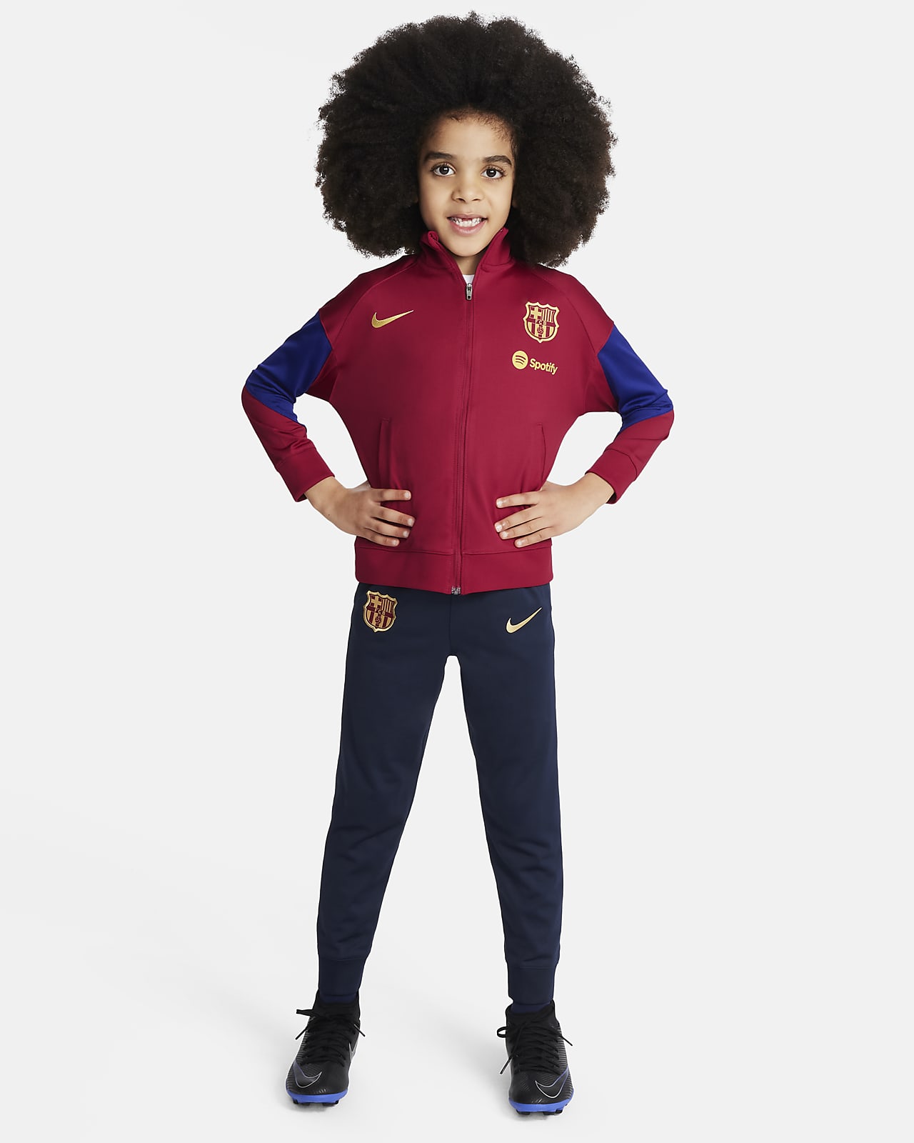 Ποδοσφαιρική πλεκτή φόρμα Nike Dri-FIT Μπαρτσελόνα Strike για μικρά παιδιά