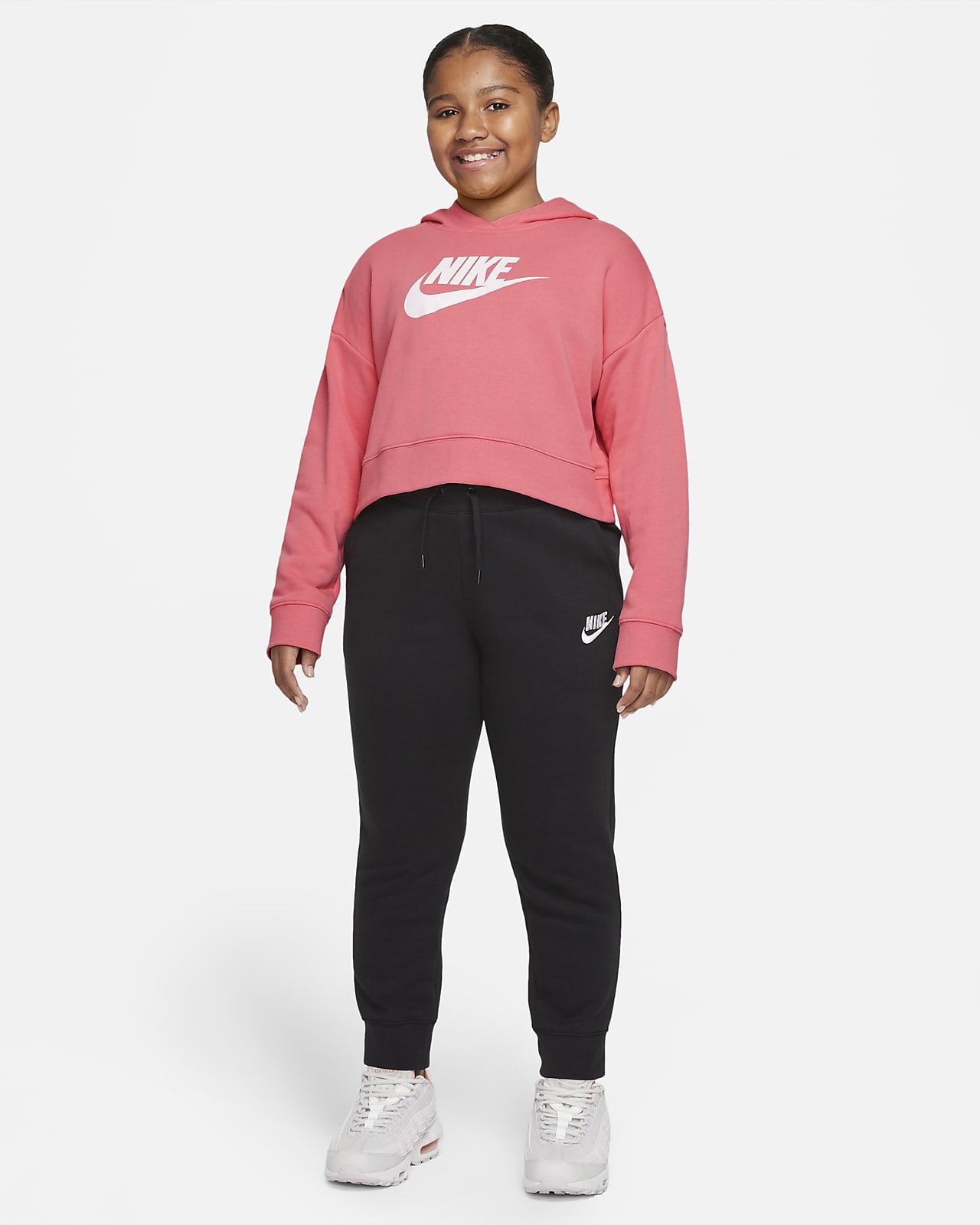 Baby Girl Cropped Hoodie - Black  Girl sweatpants, Girls joggers