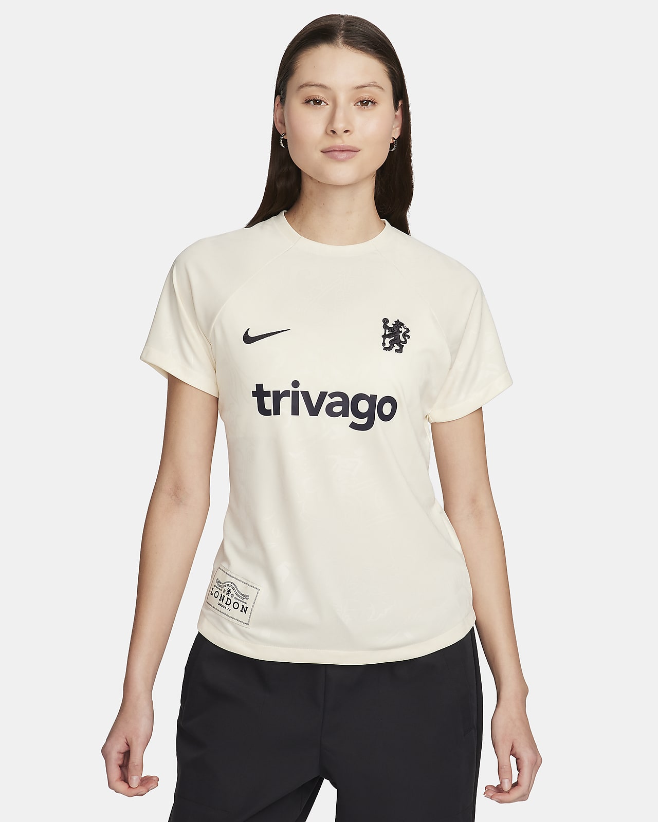 Chelsea FC Academy Pro Camiseta de fútbol de manga corta para antes del partido Nike Dri-FIT - Mujer