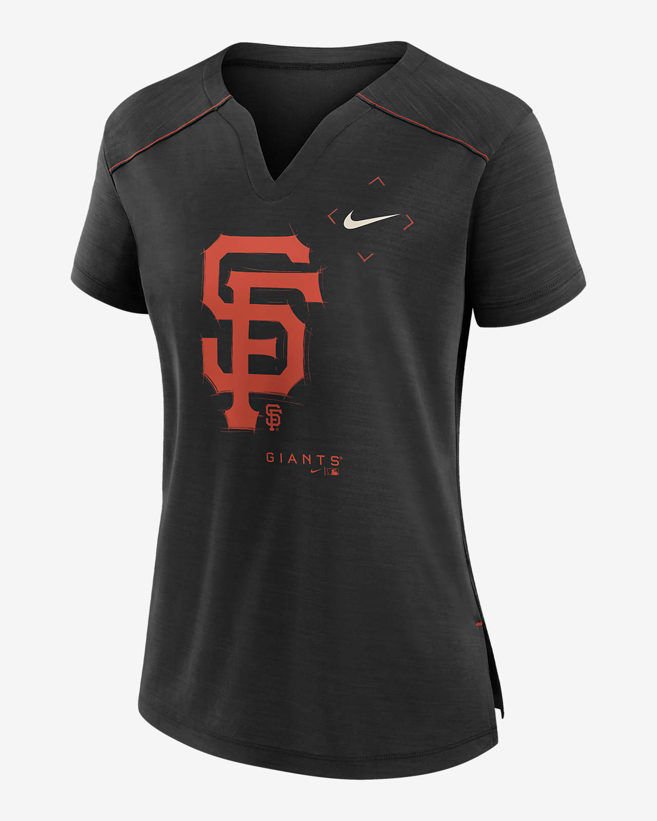 Nike Breathe Pure Pride (MLB San Francisco Giants) Women's Notch Neck  T-Shirt.