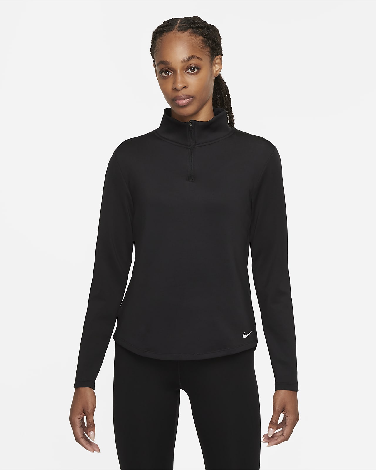 Langærmet Nike Therma-FIT One-top med 1/2 lynlås til kvinder