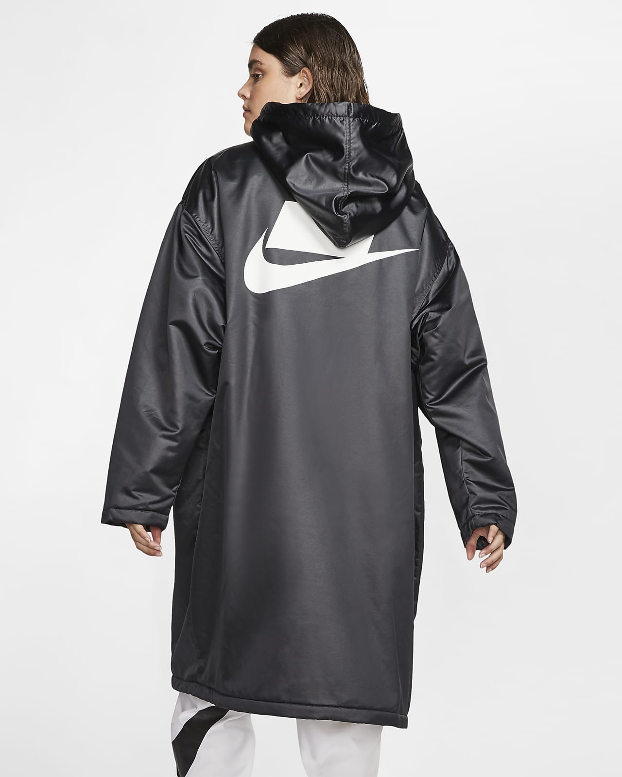 nike fleece lined parka in black
