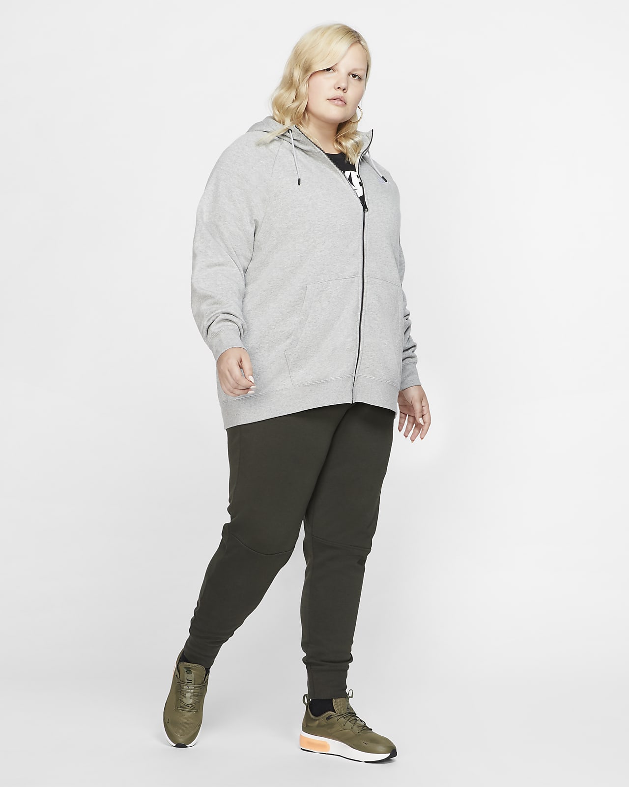 Nike Sportswear Sudadera con capucha con cremallera completa (Talla grande) Mujer. ES