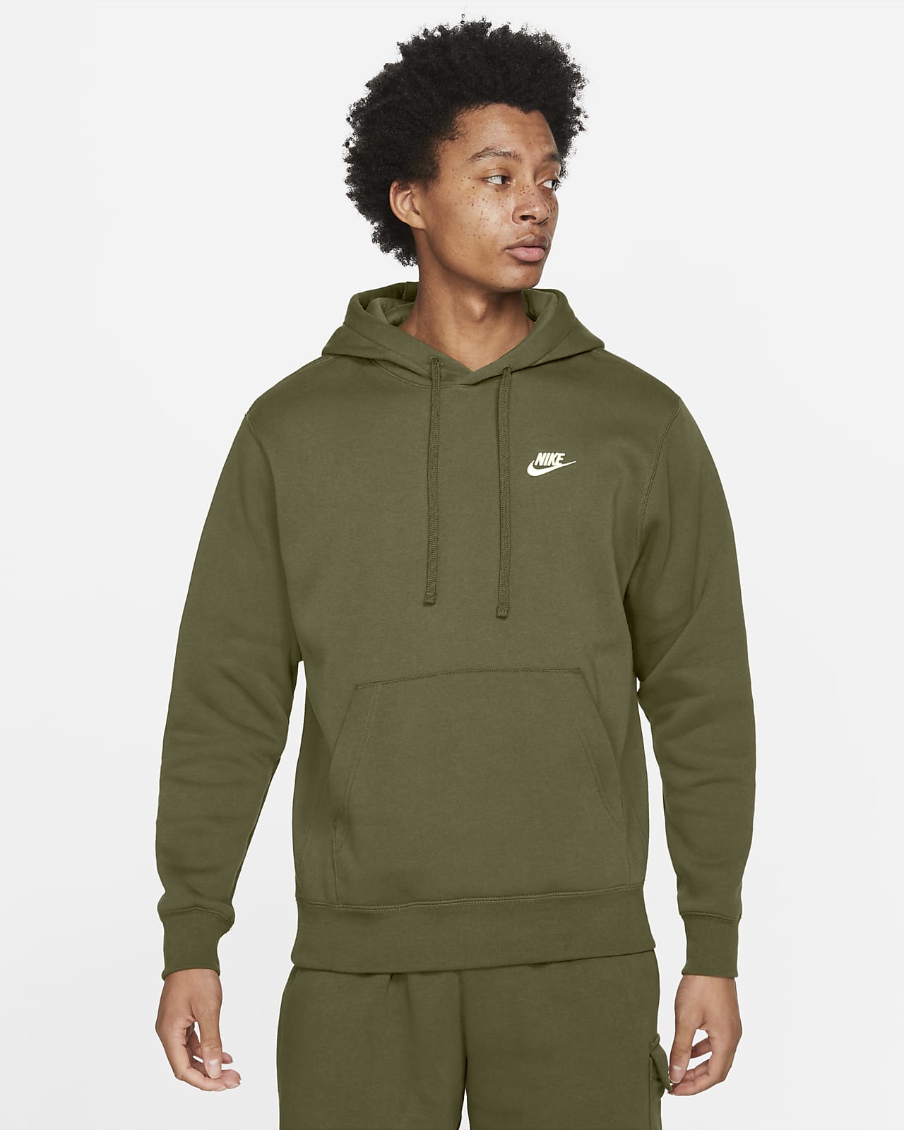 green nike club fleece hoodie