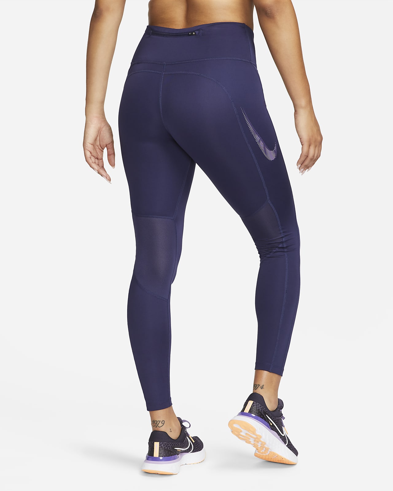 Nike Fast Mid-Rise 7/8-Leggings Dames - black/cool grey FB4656-010