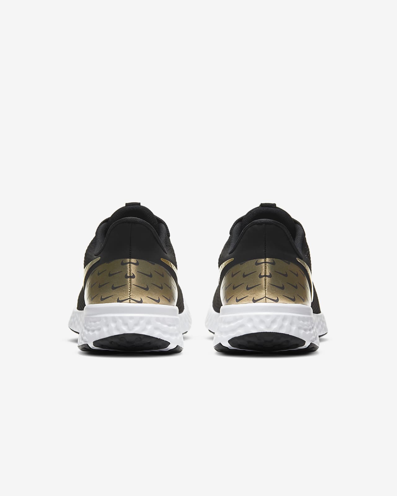 nike revolution 3 black and gold