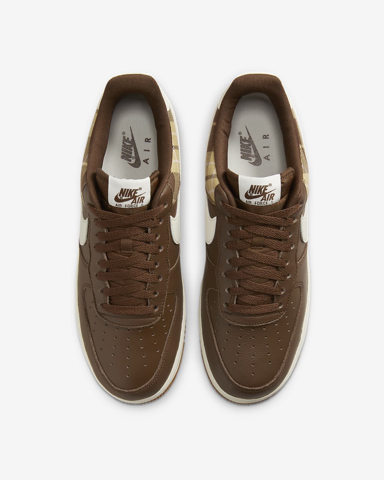 Nike Air Force 1 Mens Sneakers, Brown, Size US 7