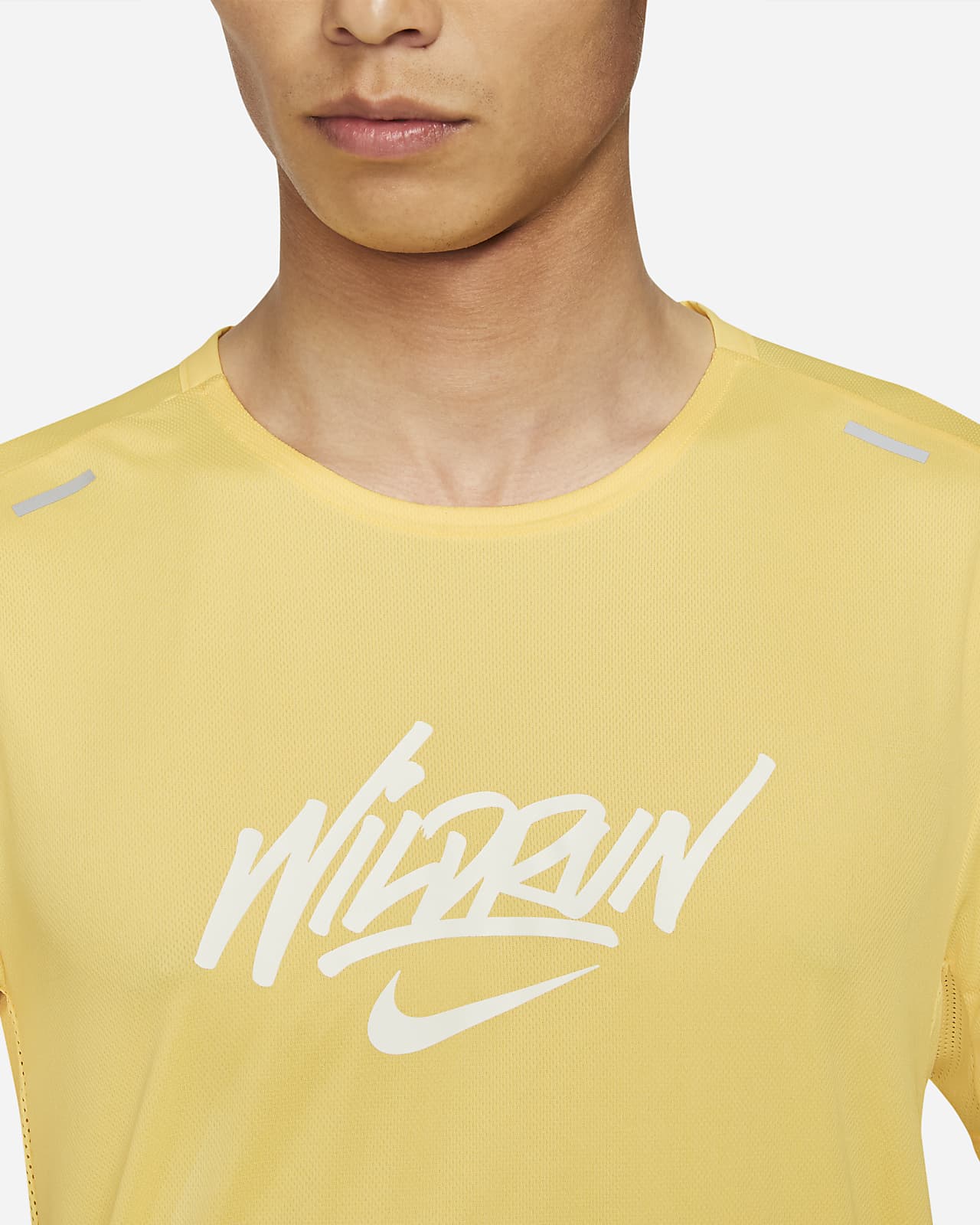 nike yellow running top