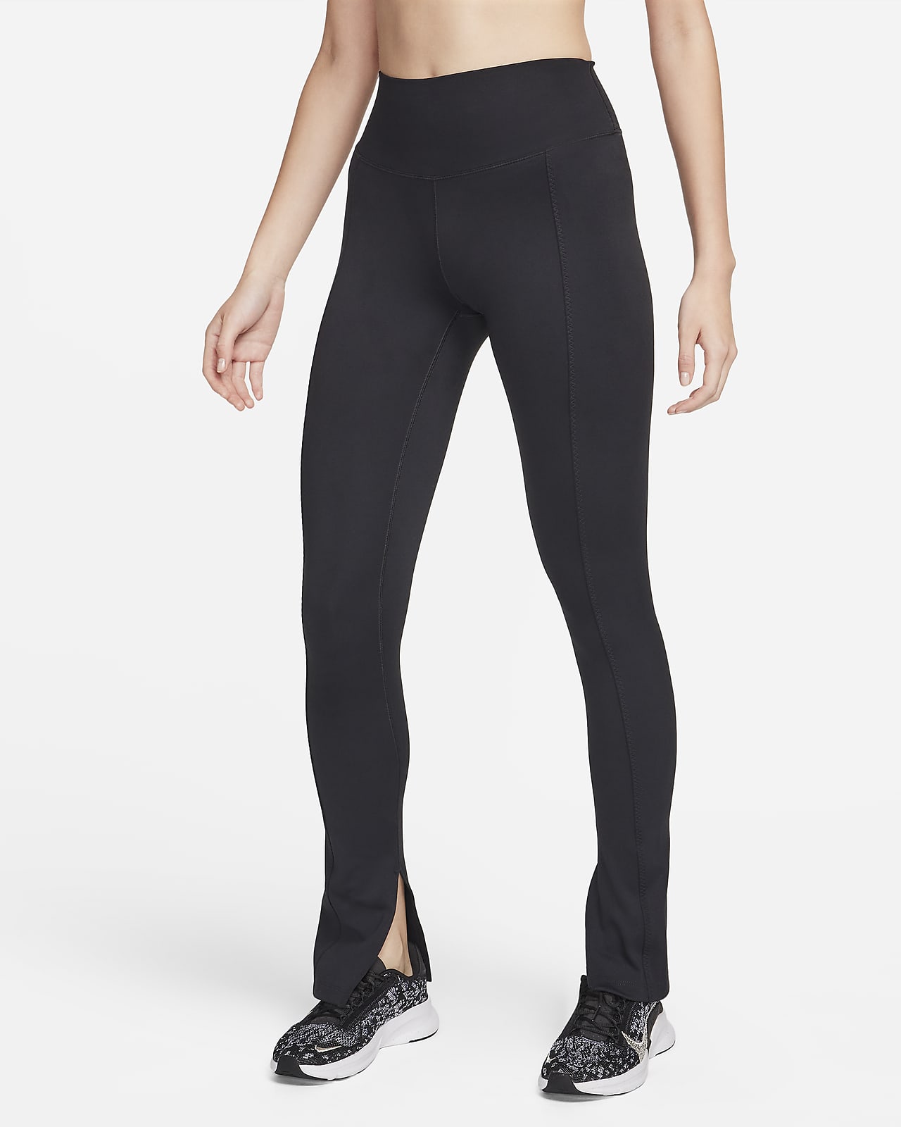 Nike One lange legging met hoge taille en splitjes in de zoom voor dames