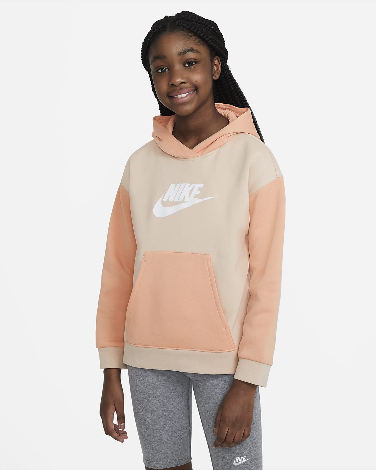 Sudadera con capucha sin cierre para niña talla grande Nike Sportswear