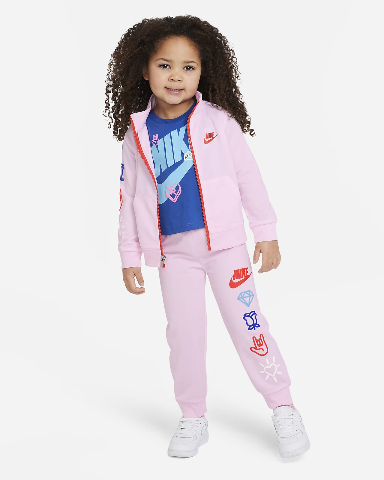 Nike Kids Baby Girl's Sportswear Tricot Tracksuit (Toddler) Pink 3 Toddler  