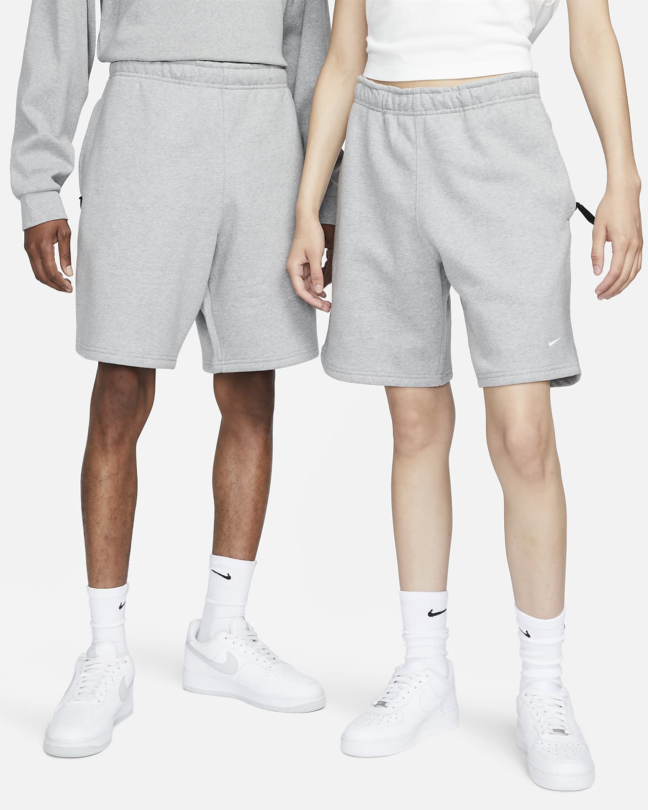 Nike Solo Swoosh Fleece Shorts Grey