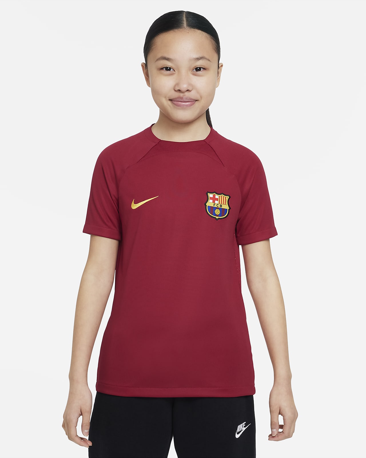 F.C. Barcelona Academy Pro Older Kids' Nike Dri-FIT Short-Sleeve ...