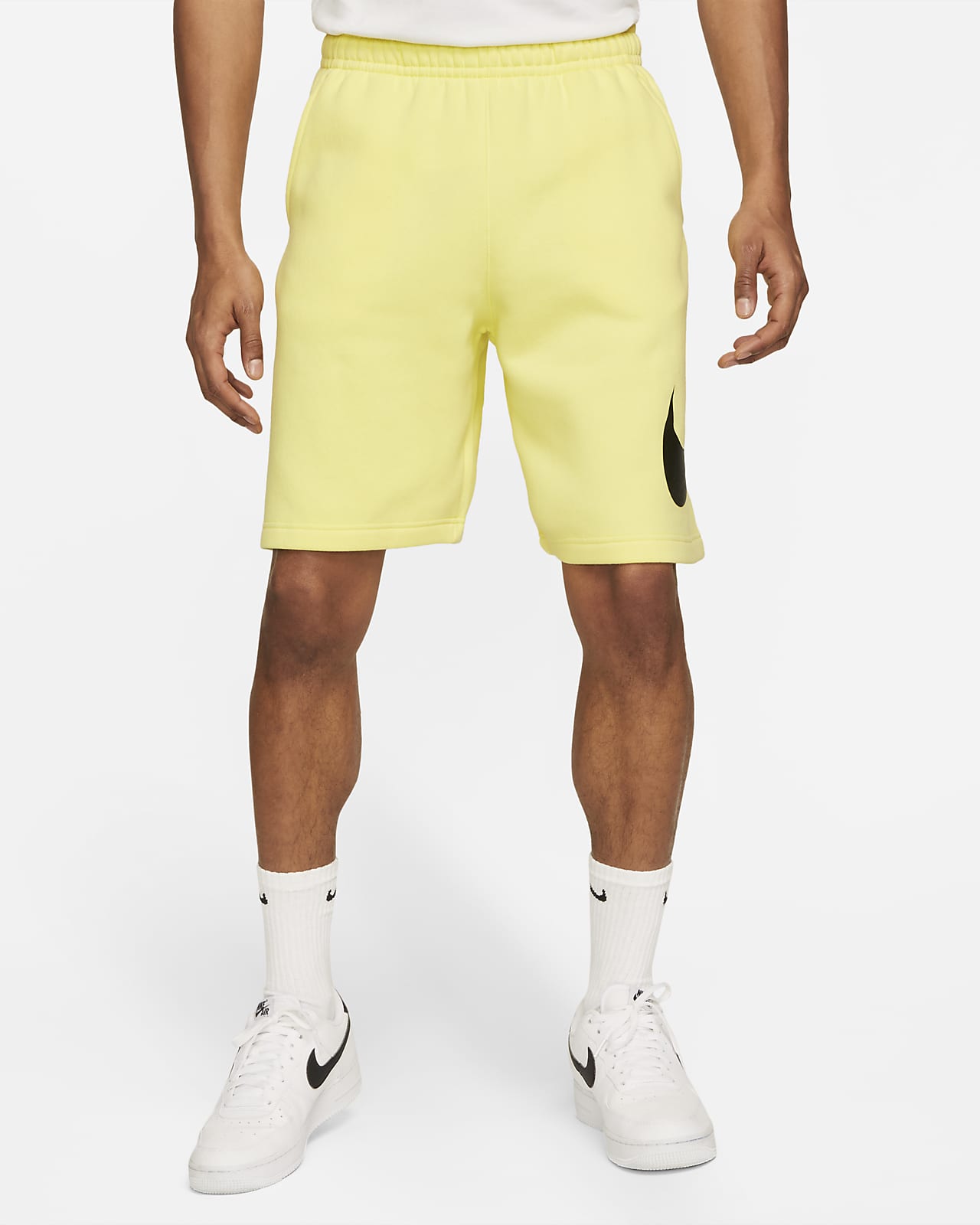 yellow nike shorts fleece