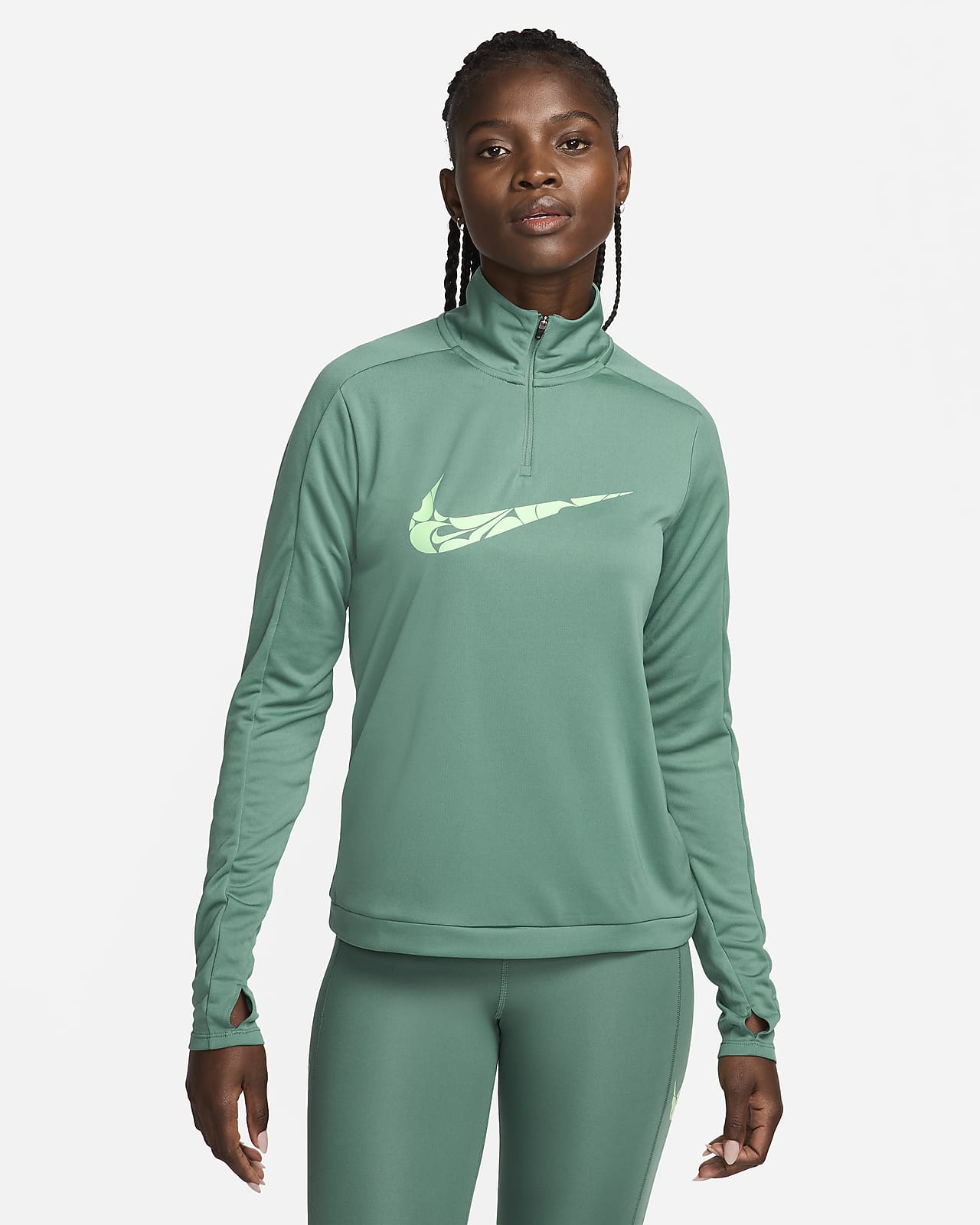 Nike Swoosh Dri-FIT mellomlag med kvart glidelås til dame
